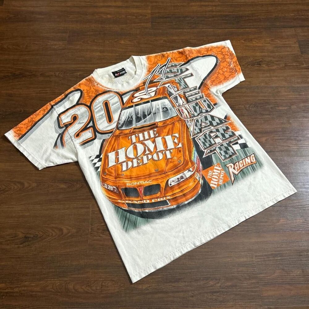 Vintage Y2K Tony Stewart #20 Home Depot NASCAR Chase Authentics Shirt Sz M